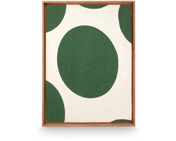 vtwonen Wanddecoratie - Stippen - Ornament van Hout - Donkergroen - 60x80cm