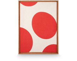 vtwonen Wanddecoratie - Stippen - Ornament van Hout - Rood - 60x80cm
