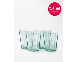 vtwonen - Waterglazen - Groen - Set van 4 - Glas - 200 ml