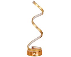 VUBIO Spiraalvormige Tafellamp Goud – Dimbare LED Tafellamp – Spiraal Design – Stijlvolle Verlichting voor Elk Interieur – Duurzaam en Perfect voor Bureau of Nachtkastje