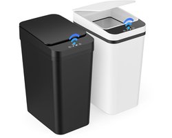 vuilnisbak - Aanrakingloze Afvalbak - Slimme sensor prullenbak- 2-Pack Zwart en Wit - 8.5L Automatische Sensor - 3 Openingsmodi - IPX5 Waterdicht - Voor Keuken en Badkamer