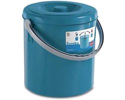 Vuilnisemmer 15 liter met deksel en messing accenten