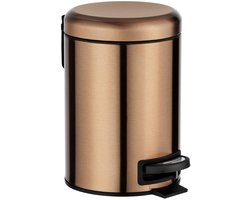 Vuilnisemmer met pedaalfunctie - 3 liter - koper - roestvrij staal