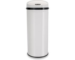 Vuilnisemmer met sensor - touchless - elektrische vuilnisbak - infrarood bewegingssensor - roestvrij staal - 42 liter - INOX wit vuilnisbak 60 liter