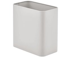 Vuilnisemmer Rechthoekig - Afvalbak Prullenmand - Netjes Houden Kamer - Compact Metalen Ontwerp - 5.5" x 10.25" x 10.25" - Steen