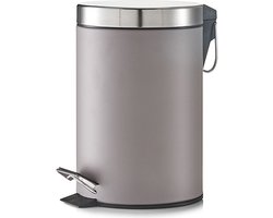 Vuilnisemmer Zeller Grijs Cosmetica Pedal Bin 3 L pedaalemmer