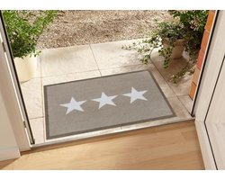 Vuilvangmat Star - Deurmat Halmat - Voorkom Vuil - Antislip Rugcoating - 50 x 70 cm - Beige Crème