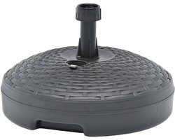 Vulbare parasolstandaard voor terrassen - Gietijzer en kunststof - 20L - Grijs - Ideaal voor buiten en rotan parasols