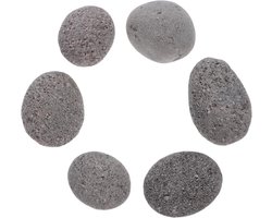 Vulkanische stenen - Haardstenen - Buiten sfeer - Natuurlijk gesteente - 7.5 x 5.5 x 4 cm - Grijs
