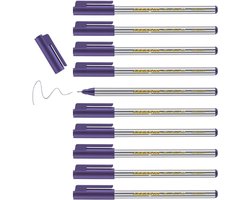 Vulpen Violet - Set van 10 - Extra Fijne Ronde Punt 0,3 mm - Watergebaseerde Inkt - Geschikt voor Kantoortafel, School en Thuis