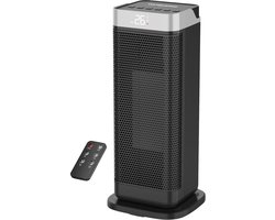 Vulpes Goods® Tech - Elektrische Kachel - Ventilatorkachel - Keramische Kachel - 4 Standen - 2000W - Timer, Afstandsbediening & Thermostaat - Heater - Elektrische Verwarming voor Binnen - Zwart