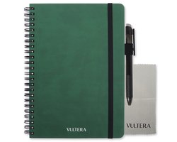 Vultera uitwisbaar notitieboek - A5 - Leer - Emerald Green