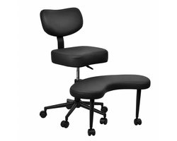 Vurnomi Relaxstoel - Ergonomische stoel - Meditatie stoel - Yoga stoel - In hoogte verstelbaar - Beensteun - 360 graden - Zwart