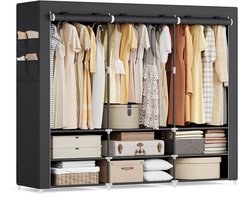 Vurnomi Stoffen kledingkast - Garderobekast - Opbergkast - Kleding organizer - Opbergsysteem - Kledingopberger - Zwart