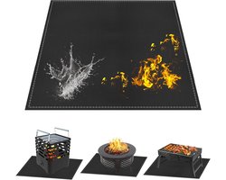 Vuurbestendige Mat - Hittebestendig Kleed - Buiten Grillen - 3-Laags Bescherming - 96 x 96 cm - Zwart