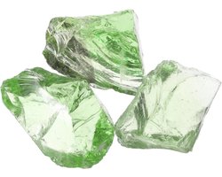 Vuurglas - decoratieve haardstenen - hoogglans - groen - voor binnen en buiten - geschikt voor haard en vuurtafel - 5-8 cm - 400 g