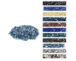 Vuurglas - Glasparels voor gashaard, vuurtafel en vuurkorf - Gewicht 4,5 kg - Korrelmaat 12,7 mm - Reflecterend - Kobaltblauw/Aquablauw/Transparant