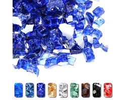 Vuurglas voor vuurplaats - Reflecterend gehard glas stenen voor open haard en vuurkorf - Veilig voor binnen en buiten