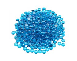 Vuurglas/Haardglas Glazen Stenen - 19 mm Glaskralen - Inhoud 4,5 kg - Hittebestendig - Rookloos - Voor Vuurkorf en Haard - Caribisch Blauw