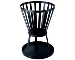 Vuurkorf – 48 cm Hoog – Staal – Ø32 cm- Zwart - Onderplaat