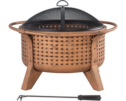 Vuurkorf bronze Ø76cm incl. afdekking met vuurhaak