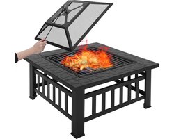 Vuurkorf - Deluxe - BBQ functie - Met vonkenscherm - Metaal