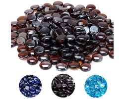 Vuurkorf glazen stenen, vuurglas korrels voor vuurkorf en open haard 1/2 inch, vuurglas voor propaan of gas open haard (4.5kg amber)