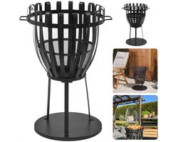 Vuurkorf met Barbecue Grillrek - Vuurkorf met BBQ - 54x72cm - Te Gebruiken als Vuurkorf & Barbecue - Met Vonkenscherm en Grondplaat - Inclusief EBOOK