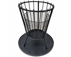 Vuurkorf met Bodemplaat - Vonkenscherm - Diameter 40 cm - Staal -Zwart