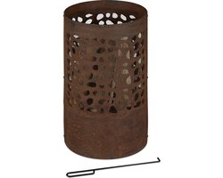 vuurkorf met vonkenscherm - pook - 60 x 37 cm - buiten - bruin