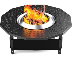 Vuurkorf Tafelblad - Buitenhaard Accessoire - Veilig Buiten - UV-Bestendig Stof - 96 cm - Zwart