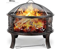 Vuurkorf voor buiten - Terrashaard - Vuurton - Vuurkorf Met Vonkscherm