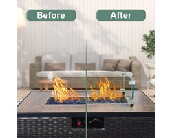 Vuurkorf Windscherm van Gehard Glas - Perfecte Bescherming en Veiligheid voor Buiten