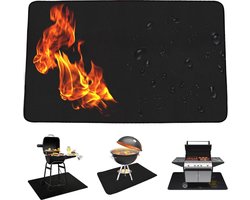 Vuurpit Mat voor Terras - Barbecue Mat - Vloerbeschermer voor Buiten - Bescherming voor Gras, Tuin, Patio, Camping, Houten Vloeren - Draagbare Hittebestendige Mat voor BBQ - Maatnaam: 35*34cm