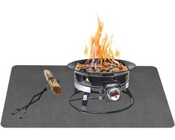 Vuurplaats Mat - Beschermmat Tuin - Terras Beschermen - Hittebestendig Glasvezel - 24 Inch Diameter - Zwart
