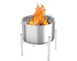 Vuurplaats Standaard - Vuurkorf Onderstel - Outdoor Koken - Verstelbare Hoogte - 48-68 cm - Zilver