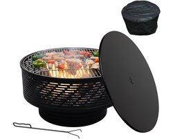 Vuurschaal - 38x66 cm - zwart