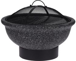 Vuurschaal solid met BBQ-rooster - 49cm