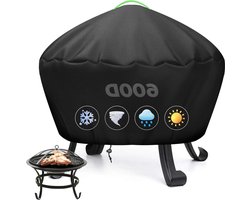 Vuurschaalafdekking 600D Oxford-weefsel pvc - ronde barbecuehoes - 77 x 31 cm - vuurkorf afdekhoes - reflecterende handgrepen - vuurschalen beschermhoes - waterdicht - winddicht - uv-bestendig - outdoor - tuinmeubelen .