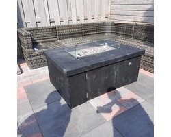 Vuurtafel Block Terrasverwarmer Black Wash steigerhout 80x120x50cm