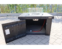 Vuurtafel Block Terrasverwarmer blackwash steigerhout 80x80x50cm