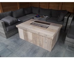Vuurtafel Block Terrasverwarmer Gebruikt steigerhout 80x100x50cm
