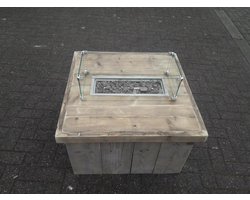 Vuurtafel Block Terrasverwarmer Gebruikt steigerhout 80x80x50cm