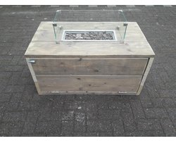 Vuurtafel Boxxx Terrasverwarmer Gebruikt steigerhout 60x100x50cm