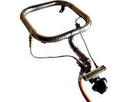 Vuurtafel brander set rvs vierkant - 21 x 21 cm