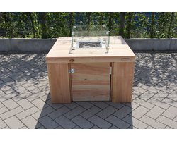 Vuurtafel Eagle terrasverwarmer 80x80x50 douglas hout