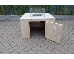 Vuurtafel Eagle Terrasverwarmer Nieuw, Blank steigerhout 80x80x50cm