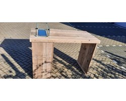 Vuurtafel Statafel "Split" Terrasverwarmer Gebruikt steigerhout 80x160x110cm