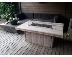 Vuurtafel Tree Terrasverwarmer Gebruikt steigerhout 80x120x50cm
