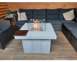 Vuurtafel Tree Terrasverwarmer Grey Wash steigerhout 80x80x55cm